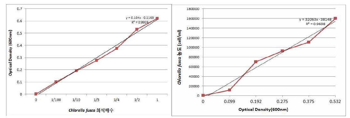 간편한 Chlorella fusca 균주의 농도 계산을 위한 흡광도(600nm) 활용법
