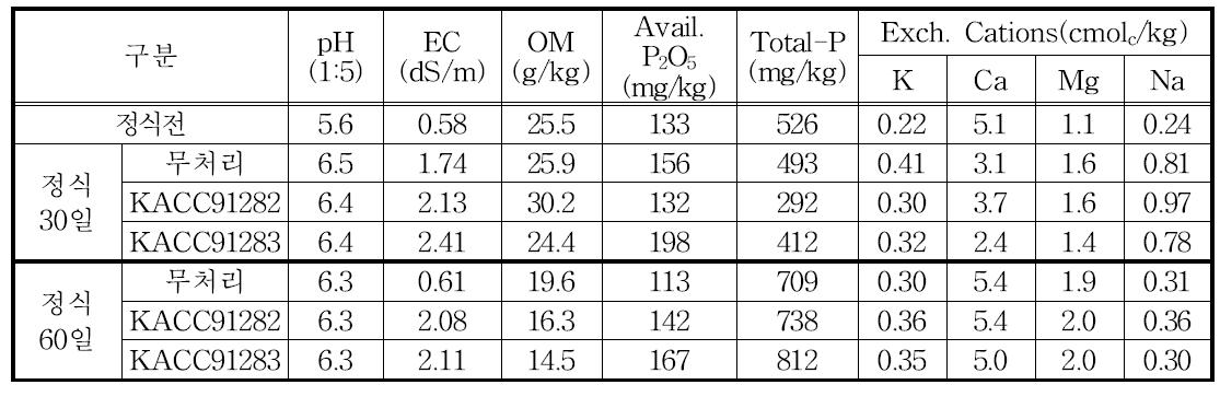 미생물 처리에 따른 시설고추배재지 토양특성 변화
