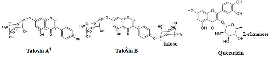 Deoxysugar를 갖는 glycosylated flavonoid 예