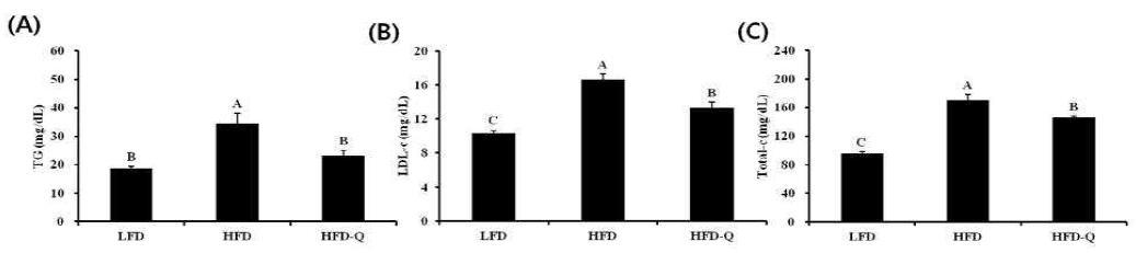 Quercetin-3-O-glucoside prevents obesity and steatosis in high-fat diet mice.