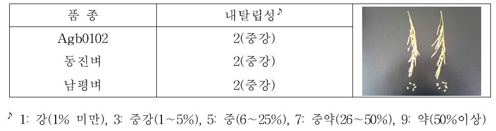 Agb0102의 내탈립성