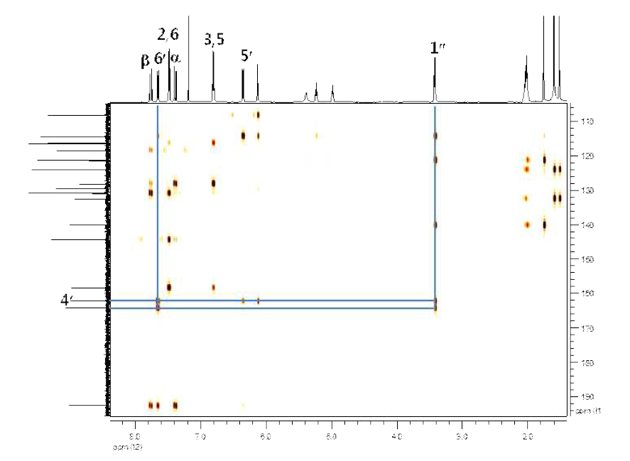 15번 화합물 HMBC NMR 스펙트럼 (500 MHz, CDCl3)