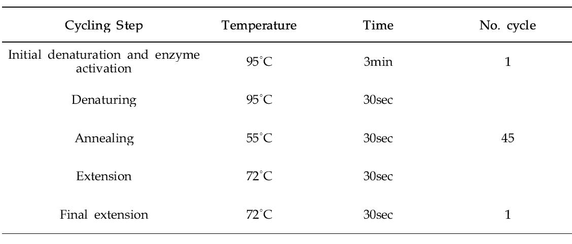 RT-PCR conditions