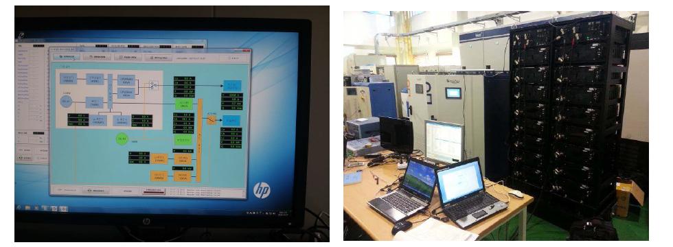PV, ESS용 인버터-디젤 엔진 통합시험 및 EMS 화면