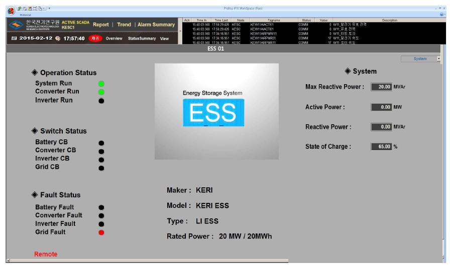 에너지저장장치 세부 운전상태 화면