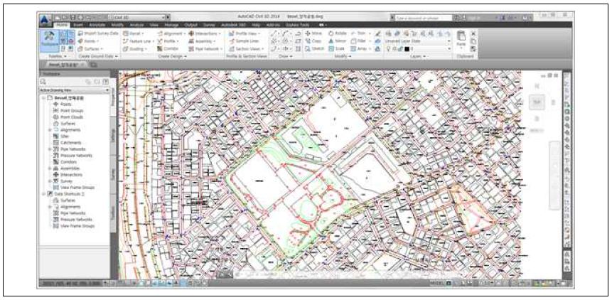 Civil 3D에서 수치지도와 측량도 open