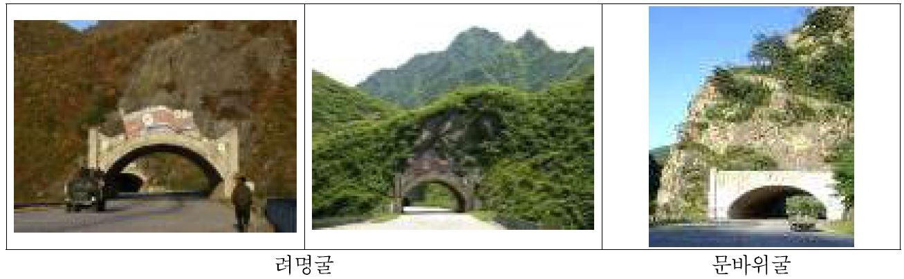 그림 2.1 평양-원산 간 고속도로 터널의 일부 사진