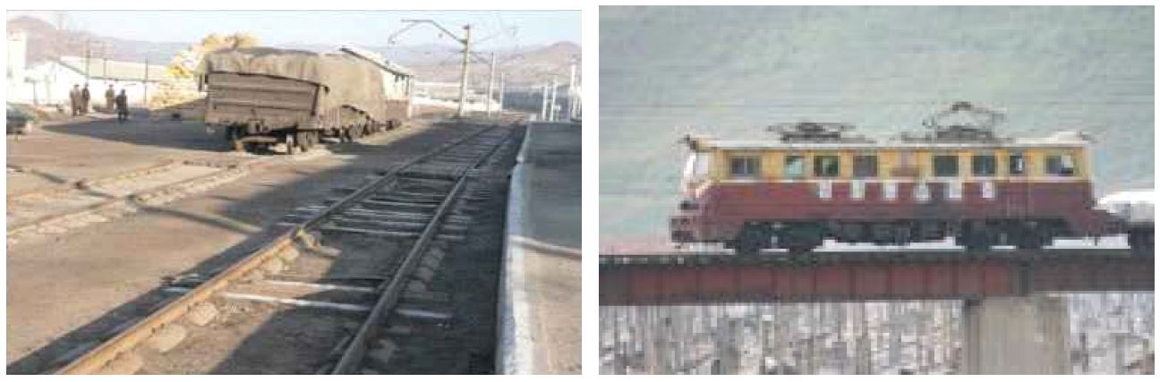 그림 2.5 북한 철도의 궤도 및 교량 상태(오마이뉴스, 2013)