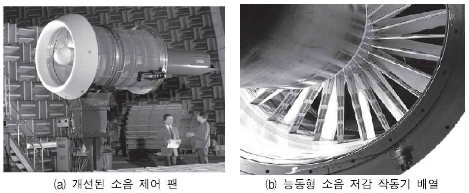 비행기의 능동형 소음 저감 팬