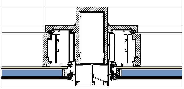초슬림형 단열커튼월 시스템 단면 구조