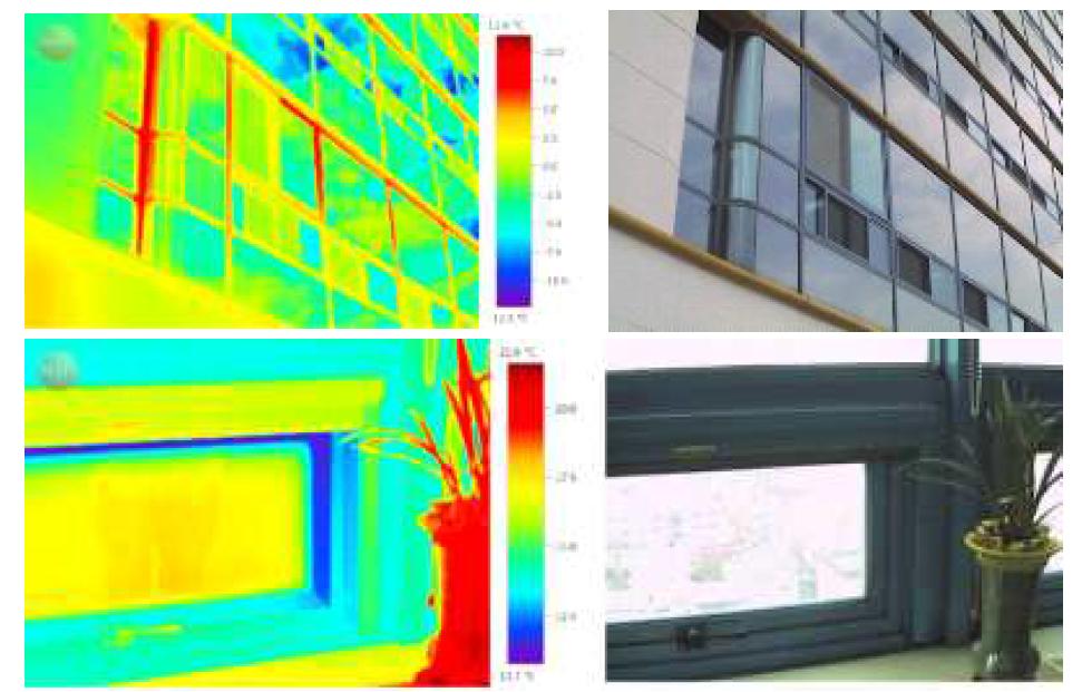외부 창호 및 내부 창틀 열화상 상세