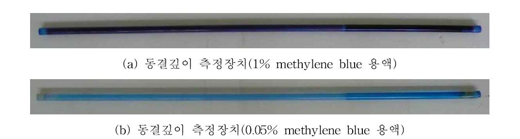 동결깊이 측정장치(1%, 0.05% methylene blue 용액)