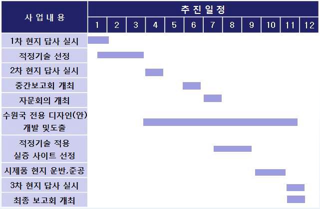 현지화 사업 추진 내용 및 일정