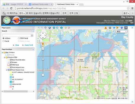 NFWM의 홍수지도 조회 예시