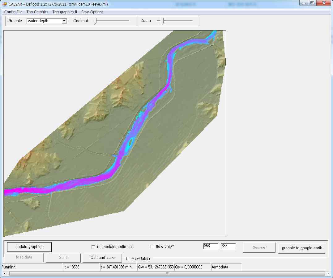 CAESAR LISFLOOD 모형 구동화면