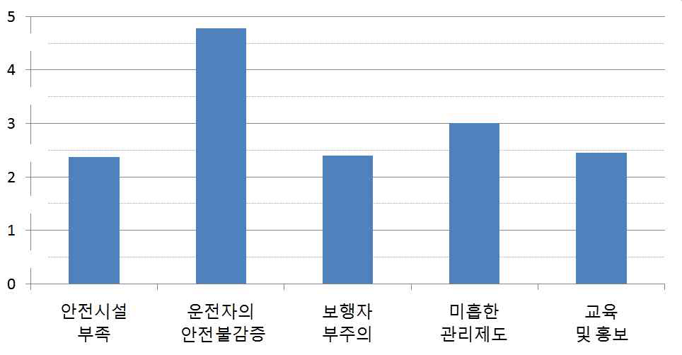 이륜자동차 사고 주요원인 (전문가 그룹)