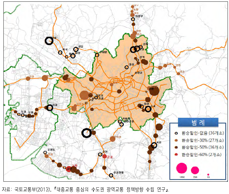 수도권 환승주차장 할인 현황