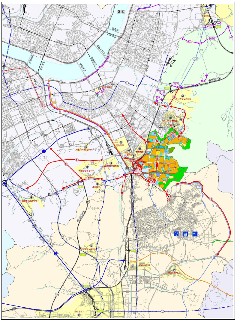 위례신도시 광역교통개선대책 종합도