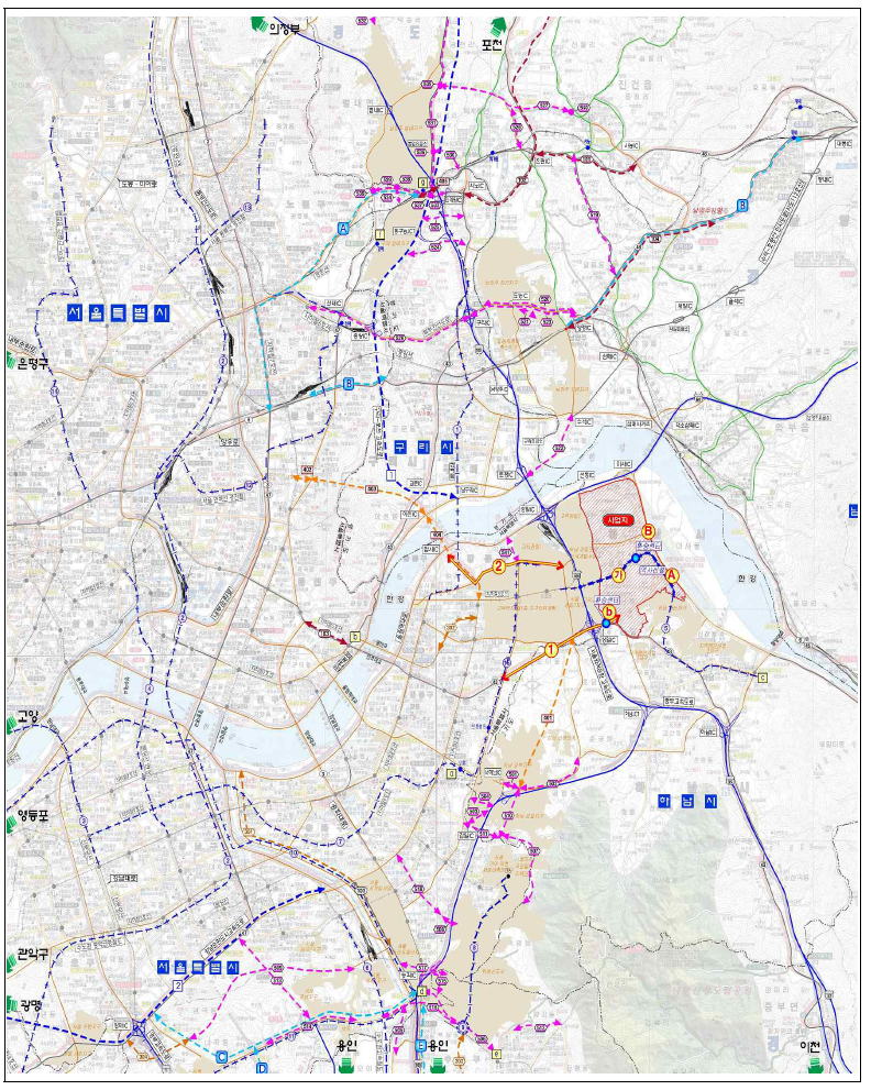하남미사지구 광역교통개선대책 종합도