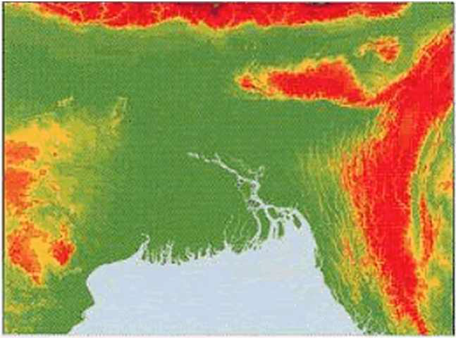 Elevation Map of the Ganges River Basin