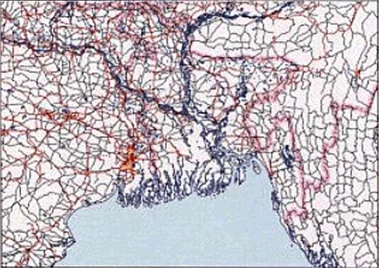 Transportation Network Map of the Ganges River Basin