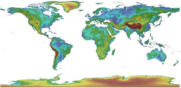 GMTED2010 – Global elevation data.
