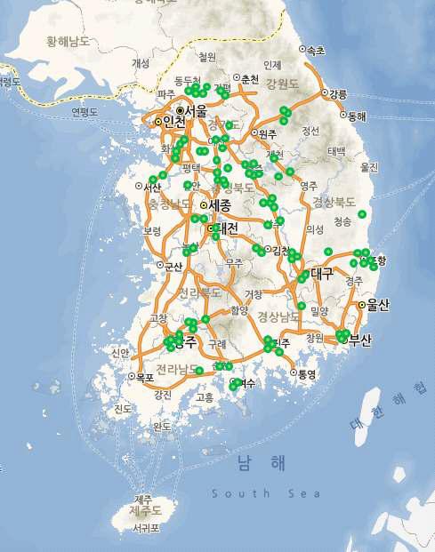 국내 생막걸리 수집 지역