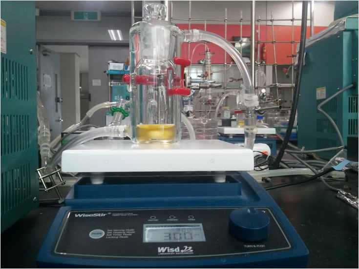 Water jacketed batch reactor for enzymatic reaction.