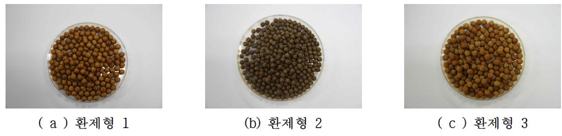 다양한 제형연구에 따른 환제품 사진