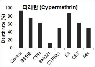 사이퍼메트린에 대한 농약분해능 생물학적 검정