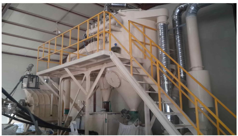 Dryer for the production of organic filler.