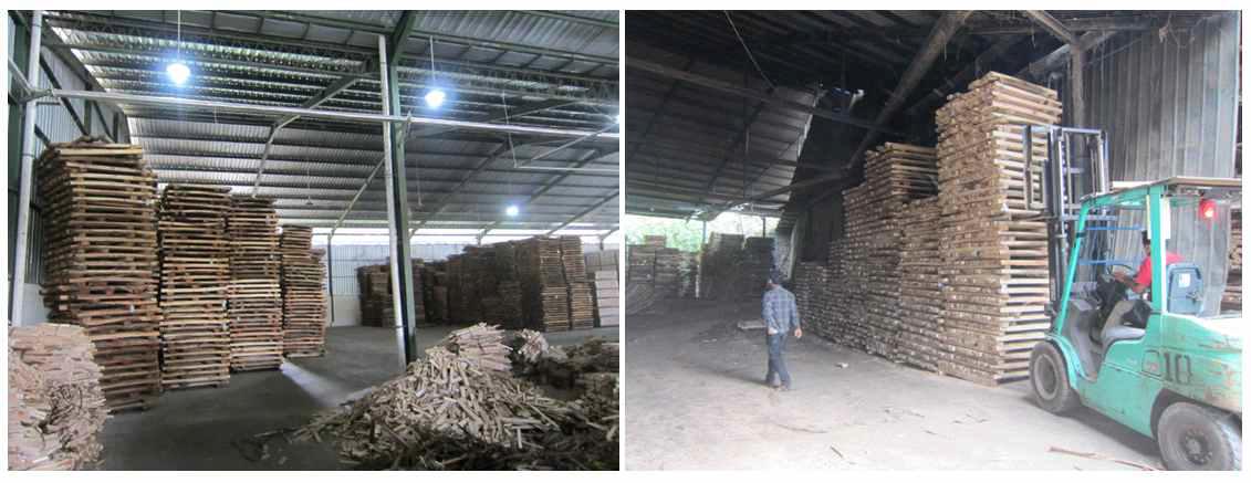 Storage of dried laminae in ID-B (left) and ID-C (right)