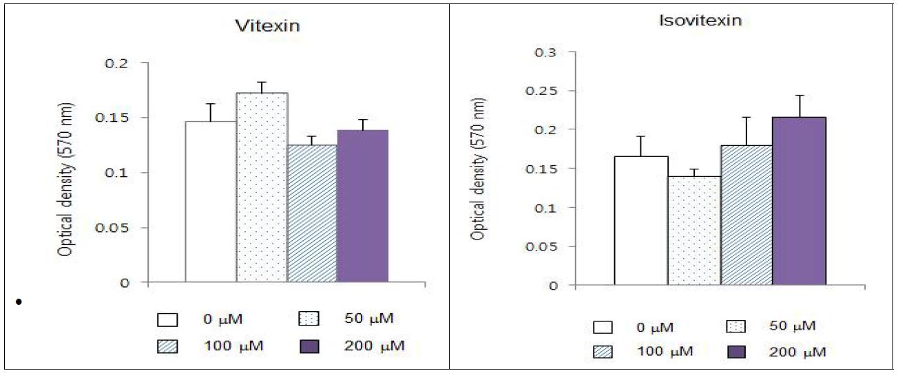 Vitexin과 Isovitexin의 생쥐 지방줄기세포 활성에 미치는 영향