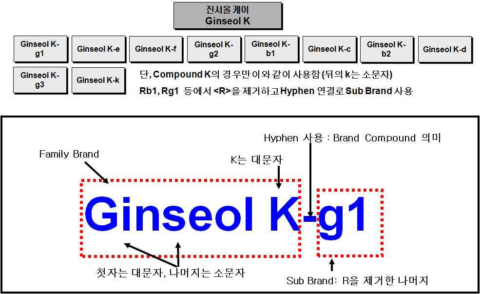신규 기능성 인삼소재의 브랜드인 Ginseol K의 개별 브랜드