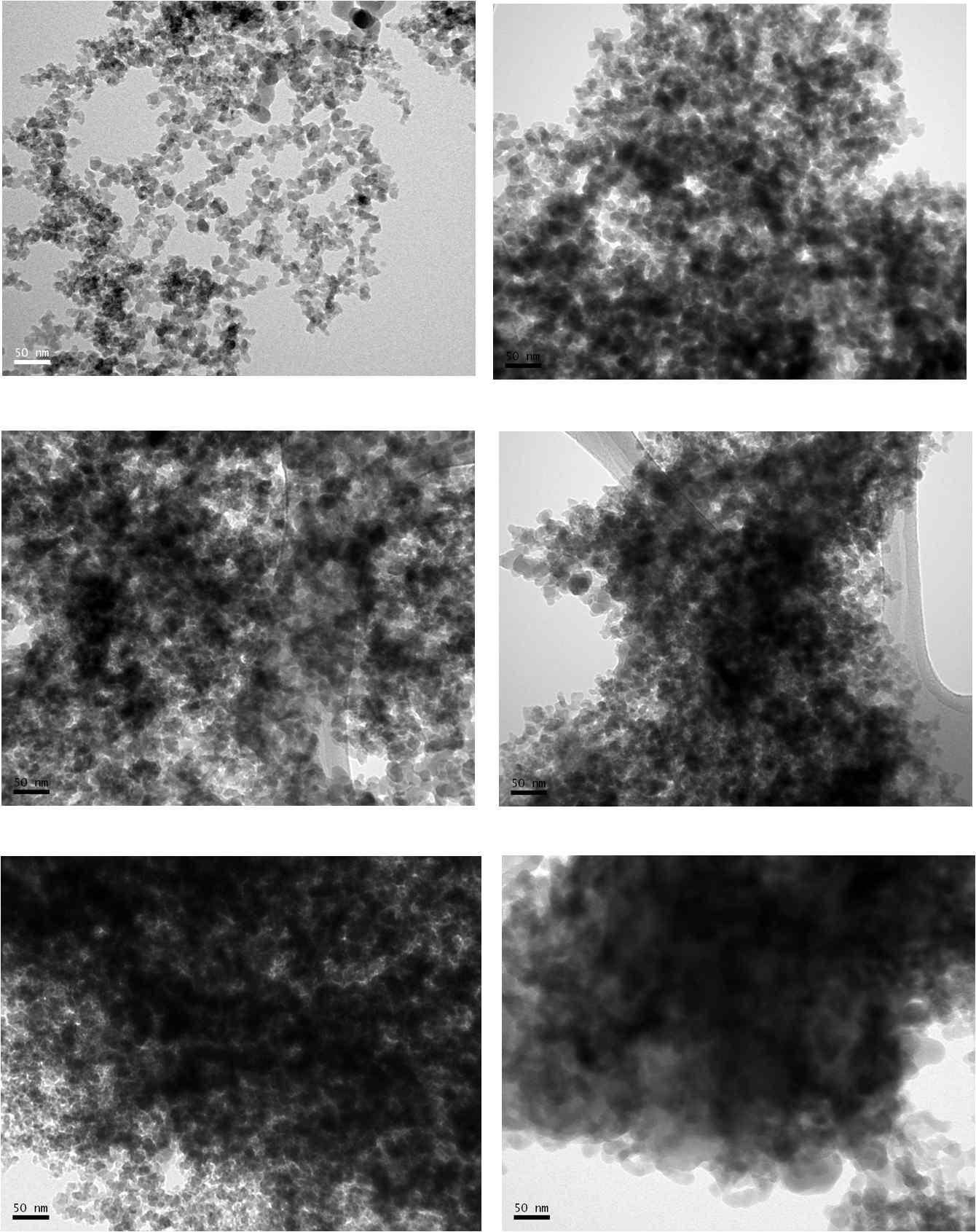 방충 기피제 함량별 방충소재 분말 종류 및 함량(스케일 : 50nm)