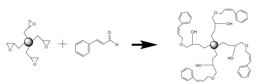 실리카 표면의 에폭시 그룹과 Cinnamaldehyde의 Graft 반응