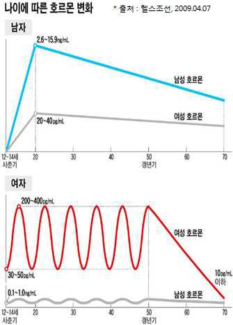 나이에 따른 호르몬 변화