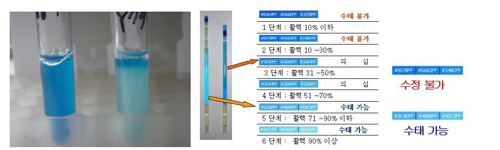 메틸렌블루 색상 변화를 통한 품질 진단 방법