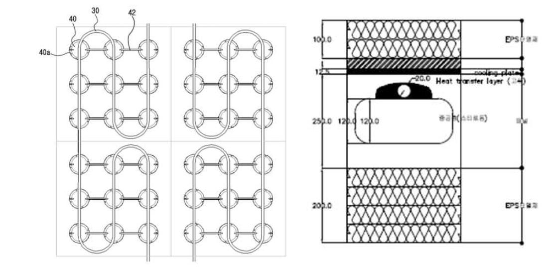 중공 슬라브에 배관을 둘러싼 축열체에 관한 기준안 제작