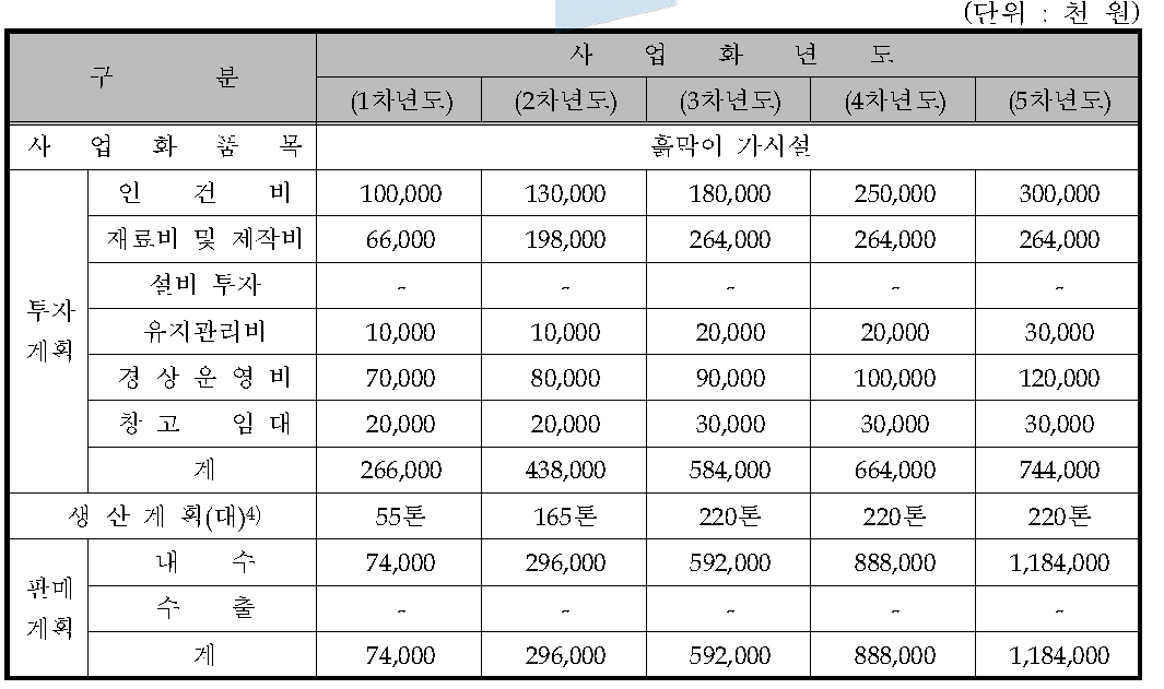 사업화 추진 계획