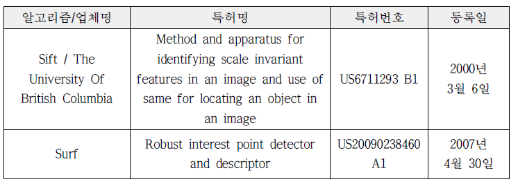 이미지 검색에 사용되는 특성 정보 분석 특허