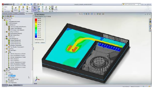 SolidWorks Flow(전자장치 냉각 모듈)