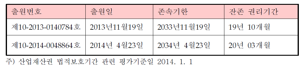 특허권의 잔존 권리기간