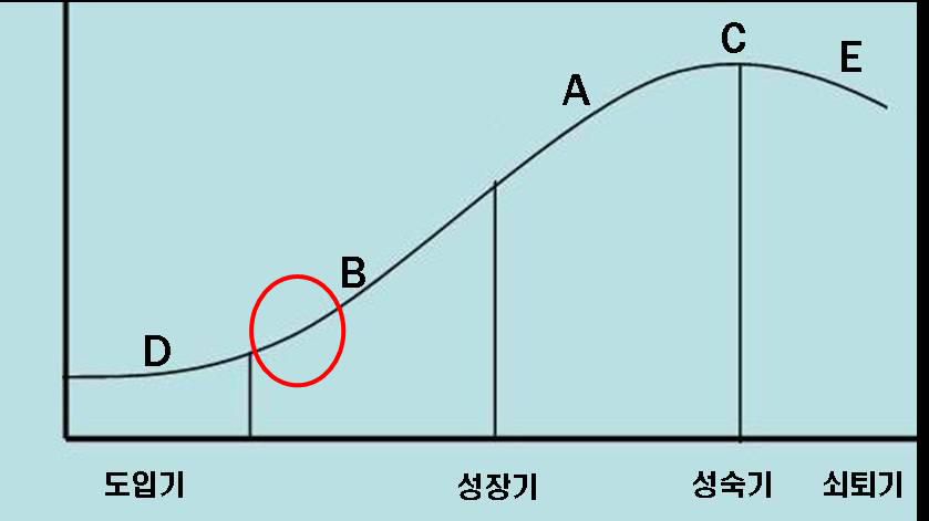 신청기술의 기술수명주기상 위치