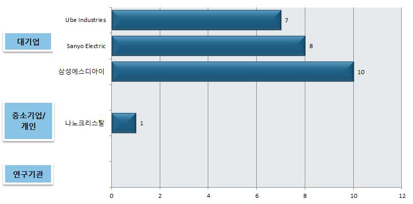 국내 주요 출원인의 출원 현황
