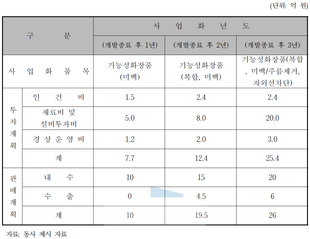 사업화 추진 계획