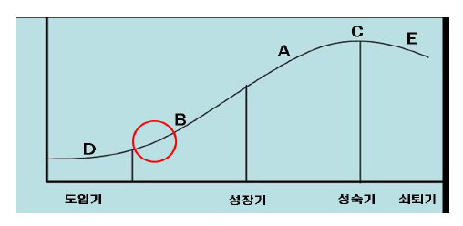 신청기술의 기술수명주기상 위치