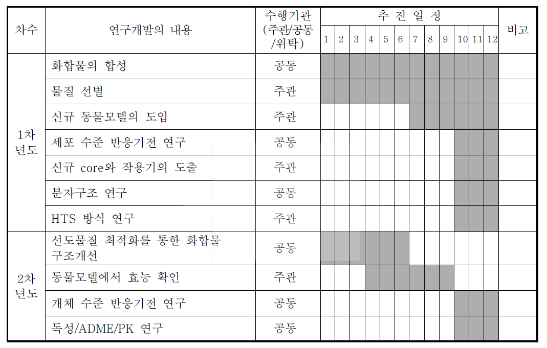 기술개발 일정계획