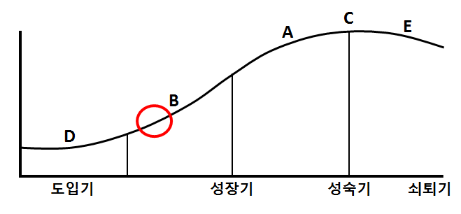 신청기술의 기술수명 주기 상 위치