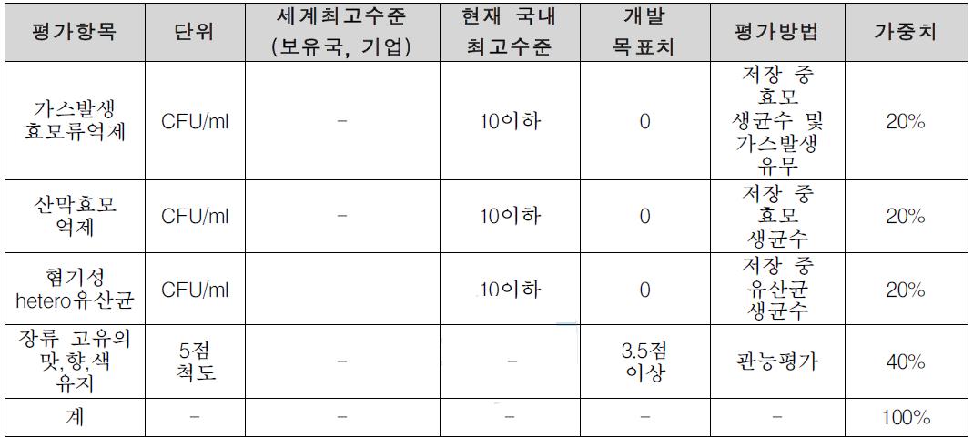 개발기술 평가항목